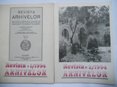 REVISTA ARHIVELOR,2 NUMERE 1 SI 2 PE 1994,BUCURESTI foto