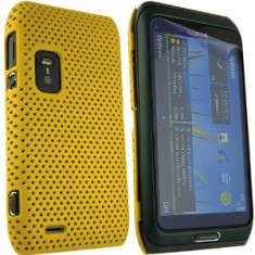 HUSA SPATE ANTIRADIATII NOKIA E7 GALBENA YELLOW SKIN + FOLIE ECRAN DISPLAY + EXPEDIERE GRATUITA foto