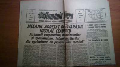 ziarul romania libera 22 octombrie 1972-mesajul lui ceausescu de ziua recoltei foto