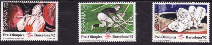 C1989 - Spania 1990 - Yv.no.2668-70 sport,serie competa,neuzata