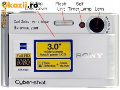 Aparat Foto SONY T70 Silver in perfecta stare toate accesoriile incluse+16Gb memory card foto