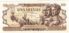Bancnota 100 lei 27 august 1947,filigran BNR,XF,Rara foto