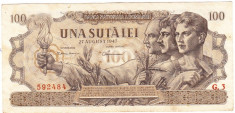 Bancnota 100 lei 27 august 1947,filigran BNR,XF,Rara foto