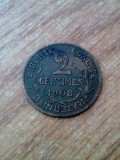 FRANTA- 2 CENTIMES 1908.