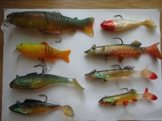 Pachet pescuit Stiuca - shad,grub,jig,vobler,oscilanta,rotatitva,agrafe : Mann&amp;#039;s,Delalande,Orka,Bass Assasin,Relax,Jaxon,Gipo foto