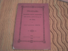 Programa Gimnaziului superior din Blaj pe anul 1897/98 foto