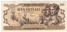 Bancnota 100 lei 5 decembrie 1947,filigran BNR,VF foto