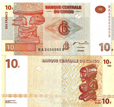 BANCNOTA CONGO 10 FRANCI 2003 NECIRCULATA foto