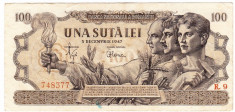 Bancnota 100 lei 5 decembrie 1947,filigran BNR,VF foto