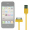 Cablu de date si incarcator USB compatibil IPAD iPod si iPhone GALBEN