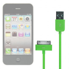 Cablu de date si incarcator USB compatibil IPAD iPod si iPhone VERDE foto