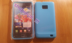 LIVRARE GRATUITA IN TARA!! HUSA ELEGANTA SILICON --SAMSUNG GALAXY S2 SII I9100- CULOAREA ALBASTRA+ FOLIE PROTECTIE ECRAN BONUS foto