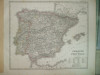 Harta Spania si Portugalia Gotha Justus Perthes 1866 de H. Berghaus si F. von Stulpnagel
