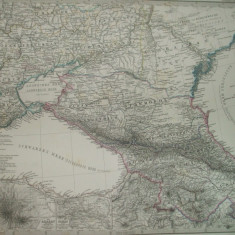 Harta Sudul Rusiei si Caucazul Gotha Justus Perthes 1867 de H. Stichart
