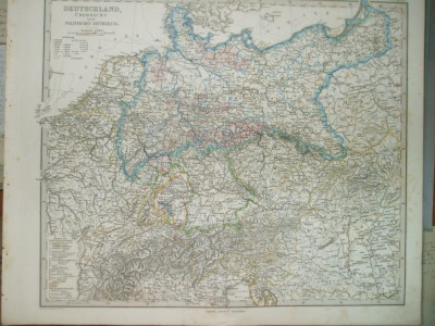 Harta Germania Gotha Justus Perthes 1867 de H. Berghaus si G. Hirth foto