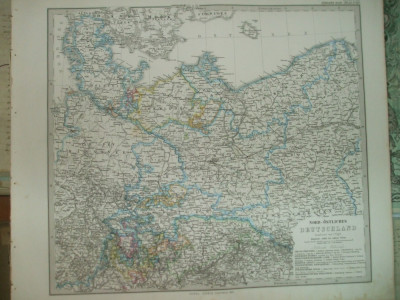 Harta Germania de Nord - est Gotha Justus Perthes 1867 de C. Vogel foto