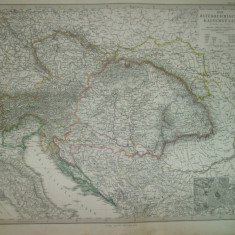 Harta Imperiul Austriac Gotha Justus Perthes 1866 de C. Vogel