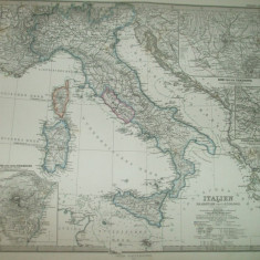 Harta Italia Gotha Justus Perthes 1867 de A. Petermann