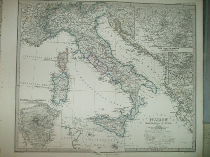 Harta Italia Gotha Justus Perthes 1867 de A. Petermann