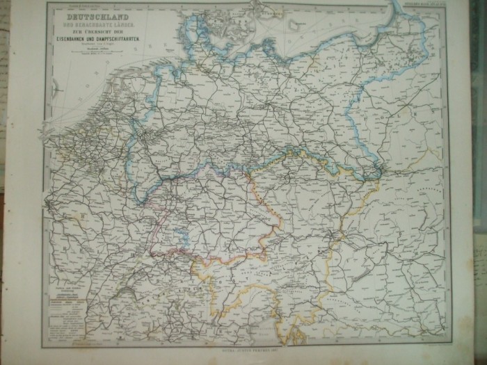 Harta Germania Gotha Justus Perthes 1867 de C. Vogel