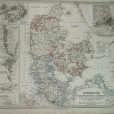 Harta Danemarca Gotha Justus Perthes 1866 de A. Petermann