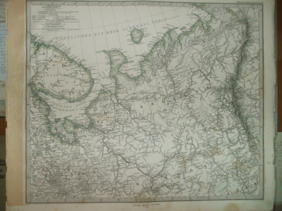 Harta Nord - estul Rusiei Gotha Justus Perthes 1866 de A. Hanemann foto