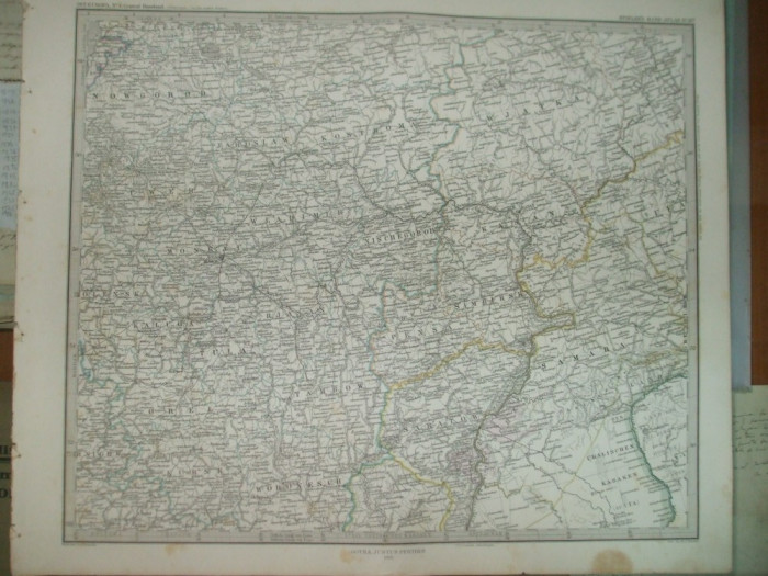 Harta Centrul Rusiei Gotha Justus Perthes 1866 de A. Petermann