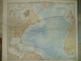Harta Atlanticul de Nord Gotha Justus Perthes 1868 de H. Berghaus