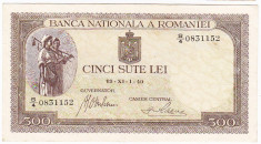 Bancnota 500 lei 1940,filigran vertical,VF+ foto
