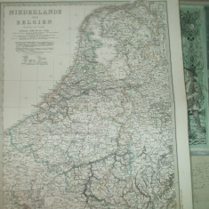 Harta Olanda si Belgia Gotha Justus Perthes 1866 de C. Vogel