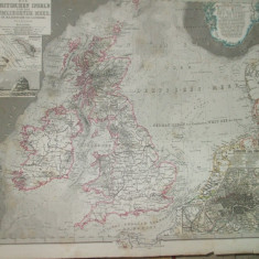 Harta Insulele Britanice Gotha Justus Perthes 1866 de A. Petermann