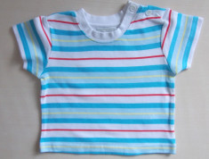 Tricou bebe Early Days Anglia, marimea 3-6luni,bumbac, cu dungi. NOU foto