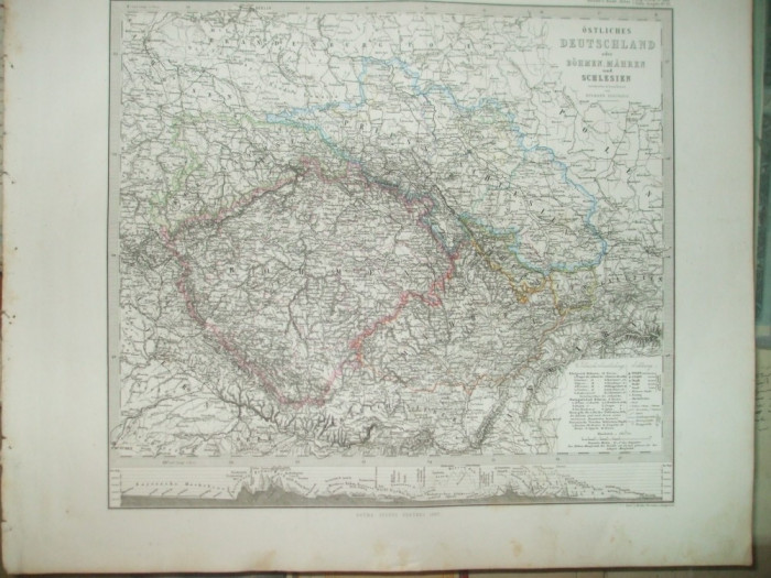 Harta Estul germaniei Gotha Justus Perthes 1867 de H. Berghaus