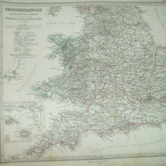 2 harti Marea Britanie 1866 Gotha Justus Perthes de A. Petermann