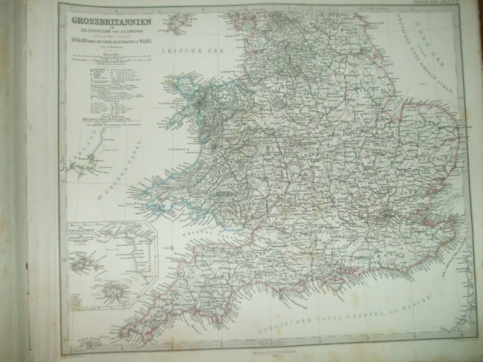 2 harti Marea Britanie 1866 Gotha Justus Perthes de A. Petermann