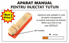 Aparat injectat tutun - Injector manual pentru tuburi de tigari, varf metalic foto