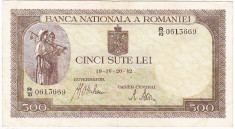 Bancnota 500 lei 1942,filigran vertical,VF foto