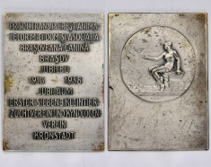 ticuzz - Placheta din bronz argintat BRASOV 1913 - 1938 Asociatia canina BV foto