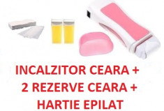 KIT EPILAT - SET EPILARE - INCALZITOR CEARA - APARAT INCALZIT CEARA + 2 REZERVE / CEARA + HARTIE EPILAT - LIVRARE GRATUITA - foto