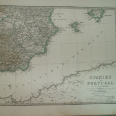 4 harti Spania si Portugalia Gotha Justus Perthes 1866 de F. Von Stulpnagel