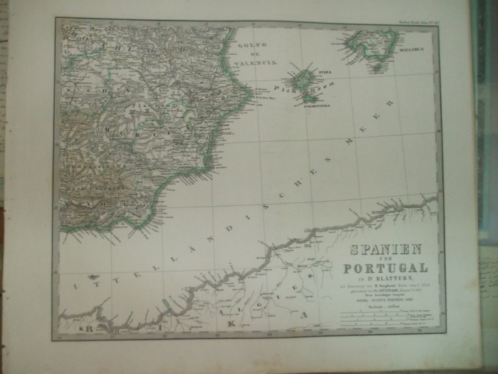 4 harti Spania si Portugalia Gotha Justus Perthes 1866 de F. Von Stulpnagel