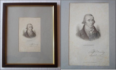 Louis-Marie Prudhomme (1752 - 1830), gravura cu autograf, pt colectionari foto