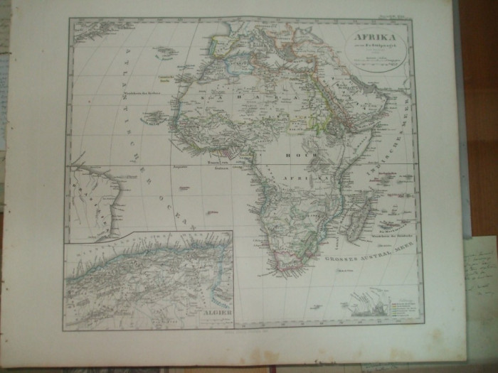 Harta Africa Gotha Justus Perthes 1867 de F. Von Stulpnagel