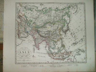 Harta Asia Gotha Justus Perthes 1867 de F. Von Stulpnagel foto