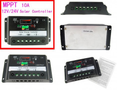 REGULATOR SOLAR MPPT. Controller solar. Regulator de incarcare Celule fotovoltaice 12v / 24v 10A. Panouri fotovoltaice foto