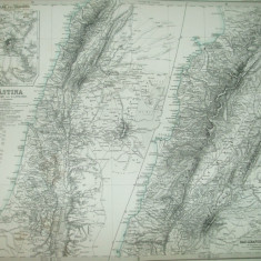 Harta Palestina Gotha Justus Perthes 1868 de A. Petermann