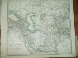 Harta Iran Persia Afganistan Belucistan si Turchistan Gotha Justus Perthes 1867 F. V. Stulpnagel