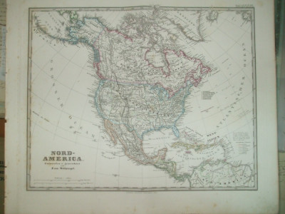 Harta America de Nord Gotha Justus Perthes 1867 de F. Von Stulpnagel foto