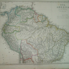 2 harti America de Sud Gotha Justus Perthes 1866 de F. Von Stulpnagel