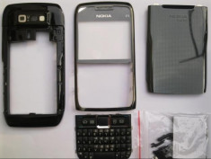 Vand Carcasa Nokia E71 Noua Metalica Completa Neagra Black Negru foto